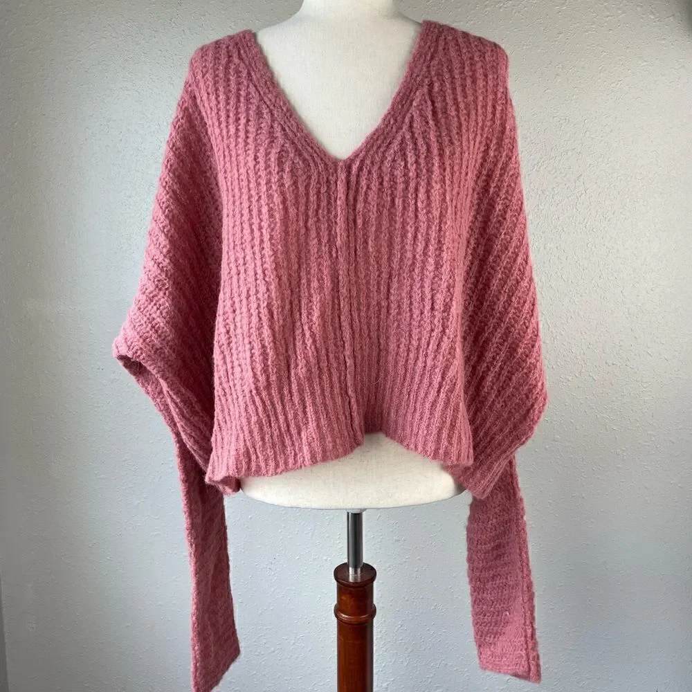 NWT Free People Alpaca Blend Oversized Cropped Sweater Size Small